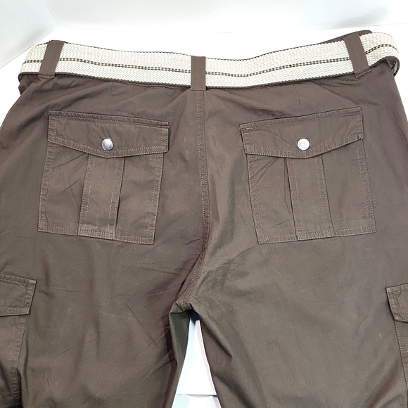 NWOT Original NM Belted Clam Digger Capri-to-Long Cargo Pants Brown Khaki (16) - Picture 2 of 13